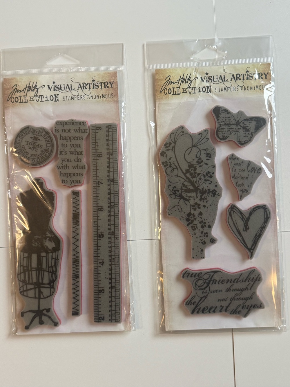 Tim Holtz Visual Artistry Lot of 2 Stampers Anonymous Cling Sets 2011